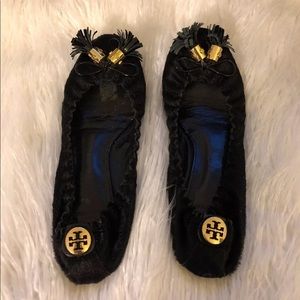 Tory Burch Black Ballet Flats Size 8